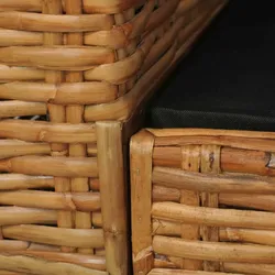 vidaXL 2-Sitzer-Sofa mit Auflagen Braun Natur Rattan