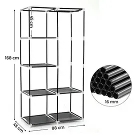 Songmics Stoffschrank, RYG84H schwarz 88,0 x 45,0 x 170,0 cm