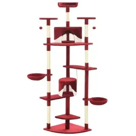 vidaXL Katzen-Kratzbaum 203 cm rot und weiß