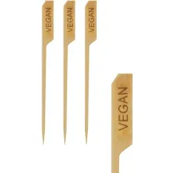 Papstar Fingerfood-Spieße, mit Aufdruck "VEGAN" 85928 , 1 Packung = 250 Stück, Länge: 12 cm