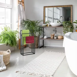 Relaxdays Handtuchständer 3 Stangen Schwarz