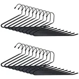 relaxdays Mehrfach-Kleiderbügel Hosenbügel rutschfest Set, schwarz schwarz|silberfarben