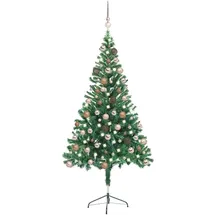vidaXL Künstlicher Weihnachtsbaum mit LEDs & Kugeln grün 150 cm