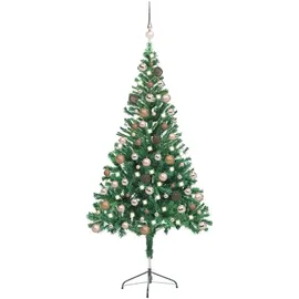 vidaXL Künstlicher Weihnachtsbaum mit LEDs & Kugeln grün 150 cm