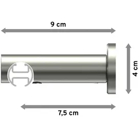 Interdeco GARDINENSTANGE INNENLAUF Platon Verano 420 cm (geteilt in 3 x 140 cm), 1-läufig, 20 mm Ø Edelstahl-Optik