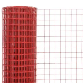 vidaXL Drahtzaun Stahl mit PVC-Beschichtung 10x1 m Rot vidaXL