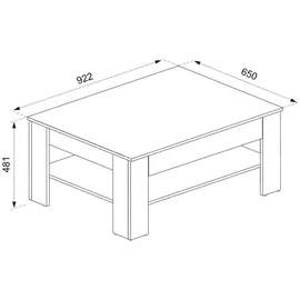 Vicco Couchtisch Milan, 92.2 x 65 cm