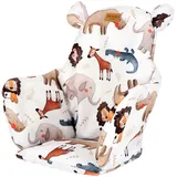 MBESZKA Hochstuhlbezug Ersatzbezug, Baby Sitzkissen Sitzauflage, kompatibel mit Ikea Hochstuhl Antilop, Wasserfest Öko-Tex Polsterung, Kinderhochstuhl Zubehör Design Afrika