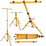 Doppeltes Stativ für Halogen 1,6m Baustrahler Scheinwerfer Gelb