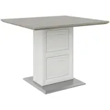 Hom`in Esstisch, Grau, Weiß, Holzwerkstoff, quadratisch, Säule, Bodenplatte, 80x76.2x80 cm, Variantenauswahl, Esszimmer, Tische, Esstische, Esstische quadratisch