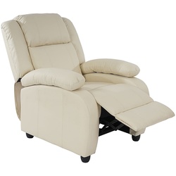 Fernsehsessel Relaxsessel Liege Sessel Glasgow, Kunstleder creme