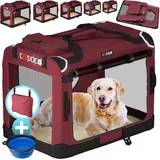 Cadoca® Hundebox Dunkelrot M 60x42x44cm