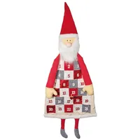 Rayher Adventskalender "Santa", zum Befüllen, XXL-Format, 51 x 118 cm, Stofftäschchen 8 x 7,5 cm, Adventskalender Kinder, Adventskalender Jungen, genäht aus unterschiedlichen Stoffarten, 46747000