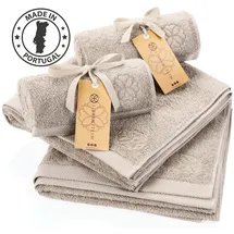 Liebenstein Handtuchset 2 x Duschtuch 70 x 140 cm und 2 x Handtuch 50 x 100 cm beige