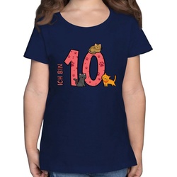 Shirtracer T-Shirt Katzen Zehnter – 10. Geburtstag – Mädchen Kinder T-Shirt t shirt 10 jahre mädchen – tshirt katze kinder – 10.geburtstag blau 140 (9/11 Jahre)