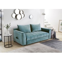 Jockenhöfer Gruppe Schlafsofa Rick, Platzsparendes Sofa mit Gästebettfunktion, Federkernpolsterung blau