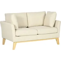 Homcom Sofa Doppelsofa in Leinenoptik, mit Kissen, bis 150 kg, Beige, 78x78x137 cm Wohnzimmer, Sofas & Couches, Sofas