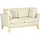 Homcom Sofa Doppelsofa in Leinenoptik, mit Kissen, bis 150 kg, Beige, 78x78x137 cm Wohnzimmer, Sofas & Couches, Sofas