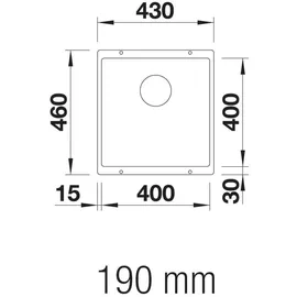 Blanco Subline 400-U felsgrau + Handbetätigung + InFino