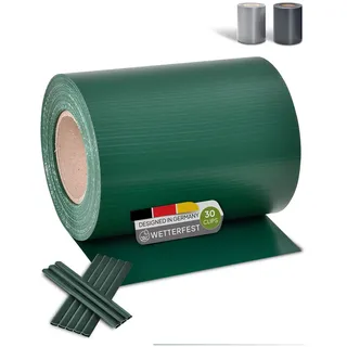 PVC Sichtschutzstreifen 0,19 x 35 m grün inkl. Befestigungsklemmen 30 St.