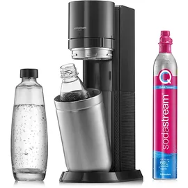 Sodastream Duo schwarz + Glaskaraffe + PET-Flasche + Zylinder