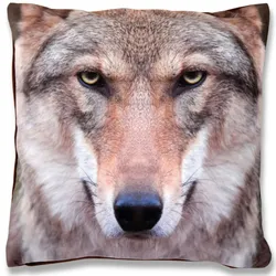 Bestlivings Kissenhülle Fotodruck 40x40 Wolf mit Füllung