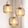 GLOBO Beige 3-flg. 35 cm Rund Glas, Metall