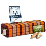 Klappmatratze Faltmatratze 140 cm (Classic) - 200x140x8cm -, livasia, 8 cm hoch, Kapok, vegan, handgefertigt orange