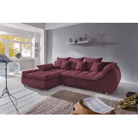 INOSIGN Ecksofa »Imola, bequem, aktuelle Steppung im Sitz, L-Form, Breite 270cm« wahlweise mit Bettfunktion, OTTOs Choice, pink