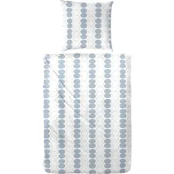 Bettwäsche PRIMERA "the chain", blau (blau, weiß), B/L: 135cm x 200cm, , Perkal, B/L: 80cm x 80cm, Perkal, Obermaterial: 100% Baumwolle, Bettwäsche, mit Kettenmuster