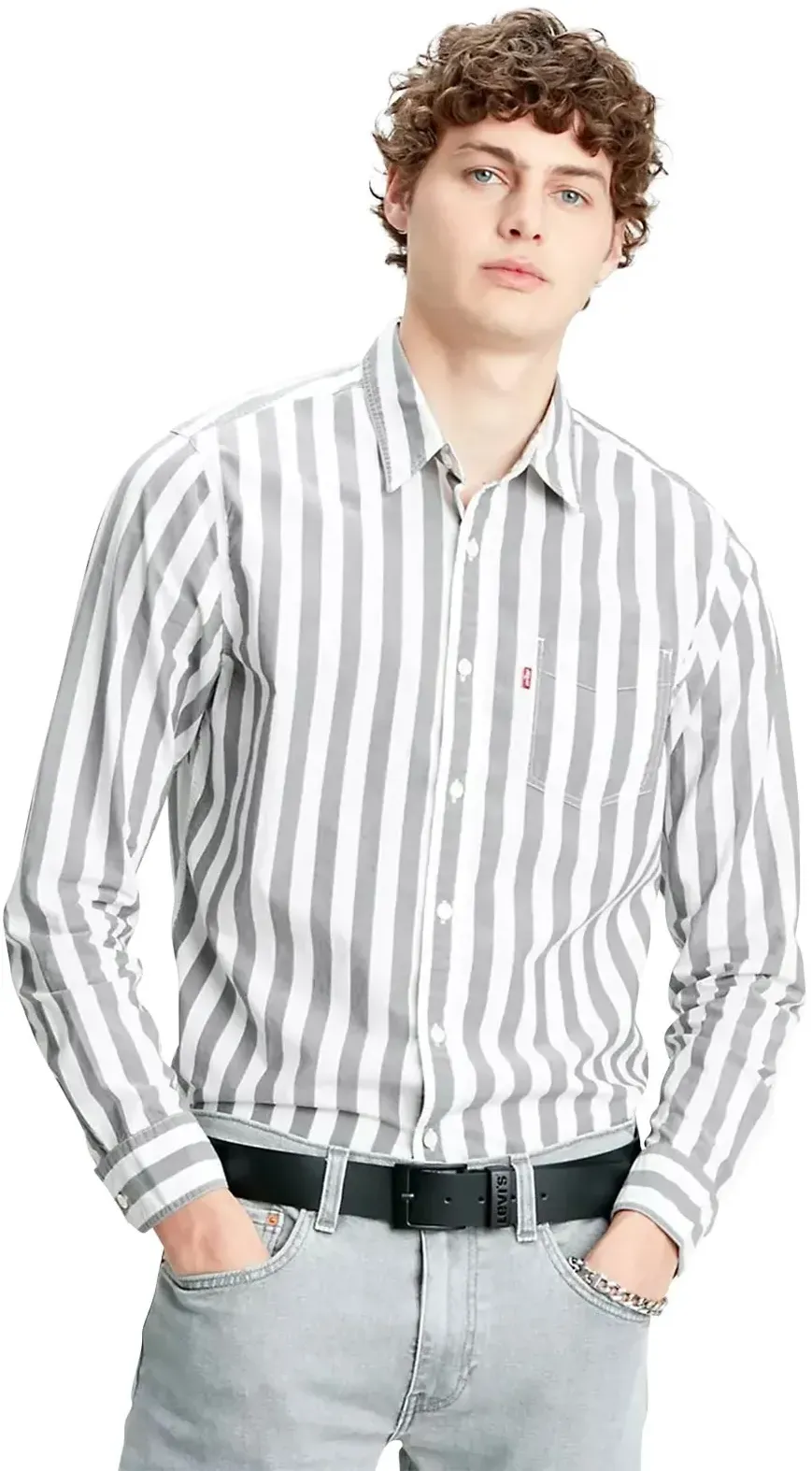 Levi's Gürtel Ashland aus glattem Rindsleder in Schwarz-120