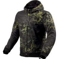 RevIt! Revit Saros Textiljacke - Schwarz/Dunkelgrün / 3XL