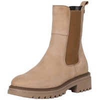TAMARIS Damen Chelsea Boots, Frauen Stiefeletten,TOUCHit-Fußbett,uebergangsschuhe,uebergangsstiefel,Schlupfstiefel,flach,Taupe NUBUC,40 EU