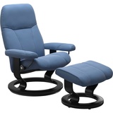 Stressless Relaxsessel "Consul" Sessel Gr. Material Bezug, Material Gestell, Ausführung / Funktion, Maße B/H/T, blau (lazuli blue) Lesesessel und Relaxsessel