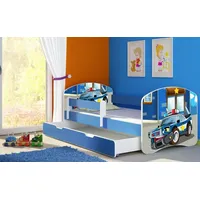 Luxusbetten24 Kinderbett Dream mit verschiedenen Motiven Police - Blau