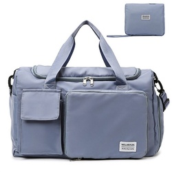 Houhence Reisetasche Faltbare Reisetasche Gepäcktasche Große Wasserdicht Sporttasche blau