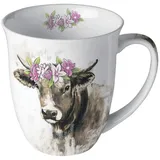Ambiente Home Tasse 0,4 l Weiß/Braun