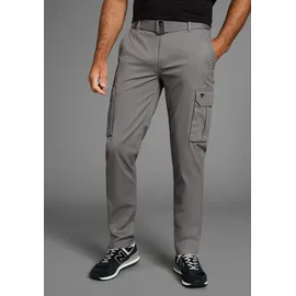 H.I.S. Cargohose H.I.S, Herren, Gr. 33, Länge 32, grau (dunkel grau), Web, Obermaterial: 98% Baumwolle, 2% Elasthan, unifarben, regular fit lang, Hosen Cargohose, Topseller