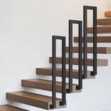 Handlauf Treppe, TreppengeläNder Innen für Treppen, GeläNder Treppe EingangsgeläNder U-FöRmiger GeläNder Treppe Handlauf Treppenhandlauf Bausatz Handlauf Schwarz (95cm, Stil 3)