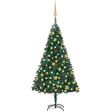 vidaXL Künstlicher Weihnachtsbaum mit Beleuchtung & Kugeln Grün 120 cm