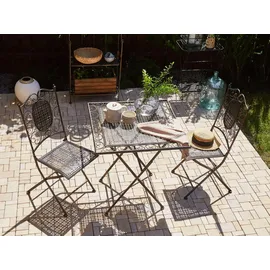 Beliani Bormio Gartentisch 70 x 70 x 74 cm Schwarz/Gold