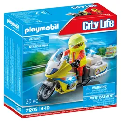 PLAYMOBIL 71205 - City Life - Notarzt-Motorrad mit Blinklicht