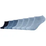CAMANO Sneakersocken mit Rippenbündchen im 7er-Pack Modell Soft Jeansblau, 39-42