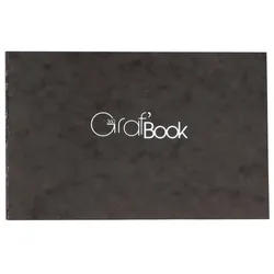 Clairefontaine 5x Graf'Book 360°, Skizzenbuch 11x17 cm, 100 Blatt 100g, offene Fadenheftung, Querformat - Schwarz 975803C