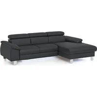Cotta Eckcouch Kunstleder 2-Sitzer Schwarz
