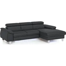Cotta Eckcouch Kunstleder 2-Sitzer Schwarz