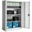 Tectake tectake® Aktenschrank aus pulverbeschichtetem Stahl, 3 höhenverstellbare Einlegeböden, 140 x 90 x 40 cm