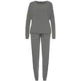 VIVANCE DREAMS Damen Pyjama melange-dunkelgrau Gr.32/34
