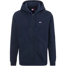 Tommy Hilfiger Sweatshirt TOMMY JEANS "TJM REG S FLAG ZIP FLEECE THRU", Herren, Gr. XXL, blau (schwarz night navy), Sweatware, Obermaterial: 80% Baumwolle, 20% Polyester, regular fit, breiter Bund, Sweatshirts Sweatshirt, mit bestickten Markenlogo auf Brusthöhe