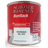 ProfiDur Buntlack - Kunstharzlack, hochglänzend RAL 1015 Hellelfenbein 375 ml